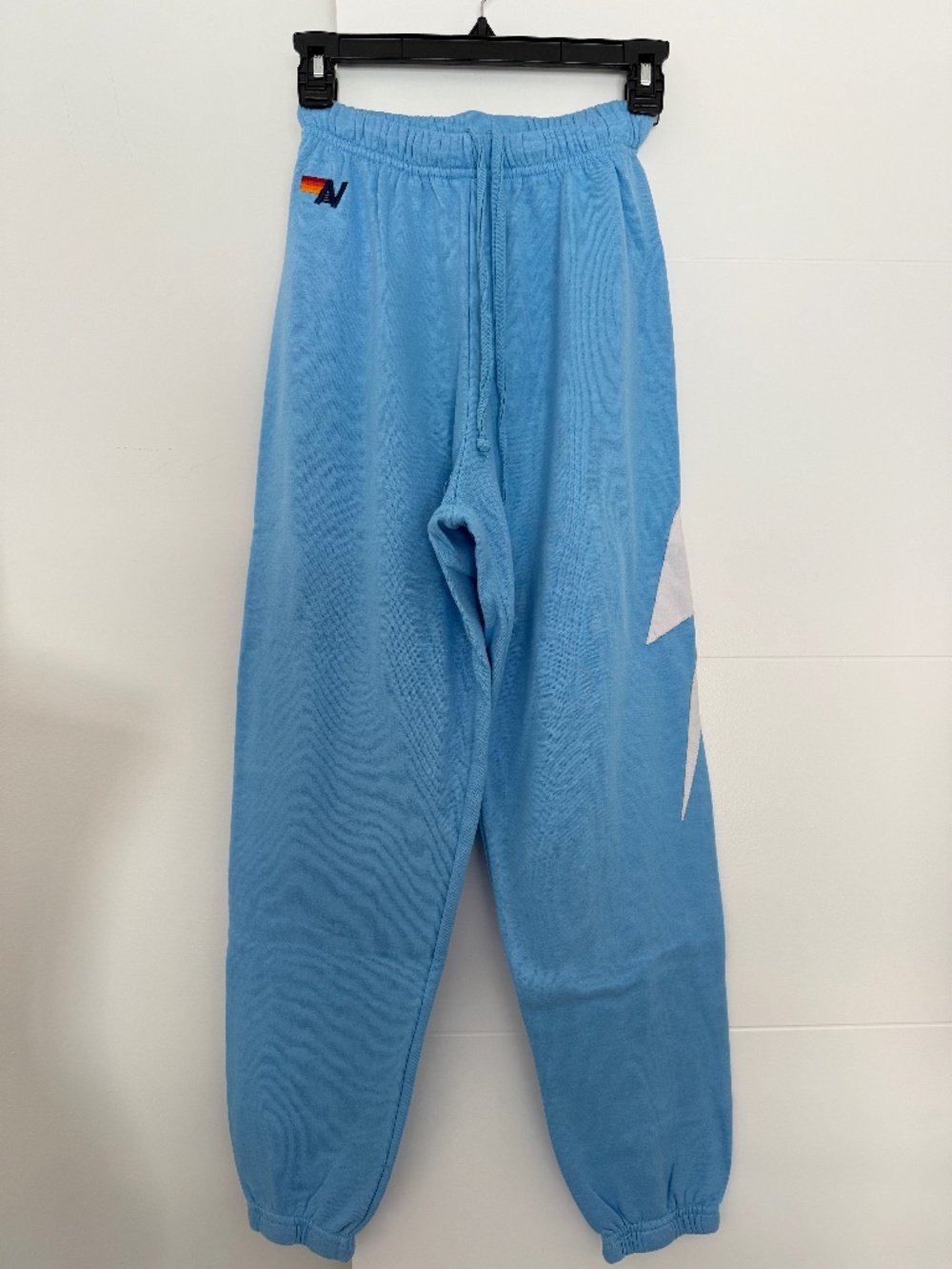 Aviator Nation Light Blue Sweatpants Joggers with Lightning Bolt XS